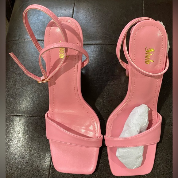 SHUZIA Faux Leather Palm Tree Heeled Sandals Womens Size 7 - Picture 8 of 11